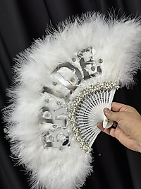 BRİDE GÜMÜŞ YAZILI YELPAZE