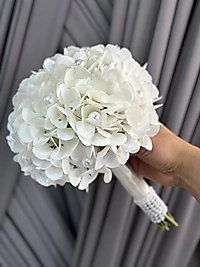 İNCİLİ CANLI  DOKULU ORTANCA GELİN ÇİÇEĞİ