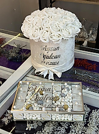 GÜMÜŞ SET İSTEME ÇİÇEĞİ & ÇİKOLATA