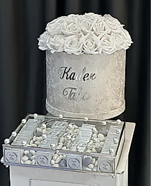 GÜMÜŞ RENK İSTEME ÇİÇEĞİ & İSTEME ÇİKOLATASI SET