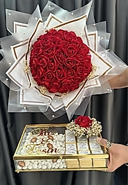 KIRMIZI GÜL İSTEME ÇİÇEĞİ & İSTEME ÇİKOLATASI