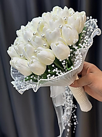 İNCİLİ & İNCİ TÜLLÜ LALE GELİN ÇİÇEĞİ