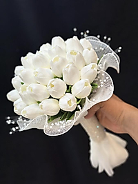 İNCİ DETAYLI TÜLLÜ ISLAK LALE