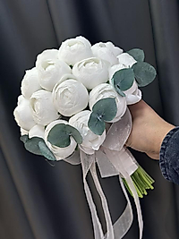 Şakayık ve Okaliptus yapay detaylı Gelin Çiçeği