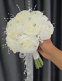 Açık şakayık buketi  ( inci & taş detaylı )