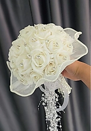 Taş detaylı gül gelin çiçeği