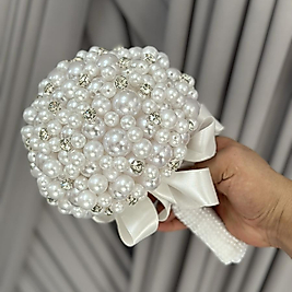 BEYAZ İNCİLİ TAŞLI GELİN ÇİÇEĞİ