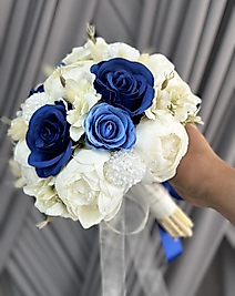 LACİVERT & KREM GELİN ÇİÇEĞİ