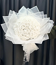 BEYAZ KADİFE GÜL İSTEME BUKETİ