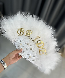 BRİDE GOLD YAZILI YELPAZE