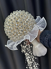 Yoğun inci & taş detaylı Şık  Gelin Çiçeği