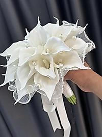 İNCİ TÜLLÜ İNCİLİ GALA GELİN ÇİÇEĞİ