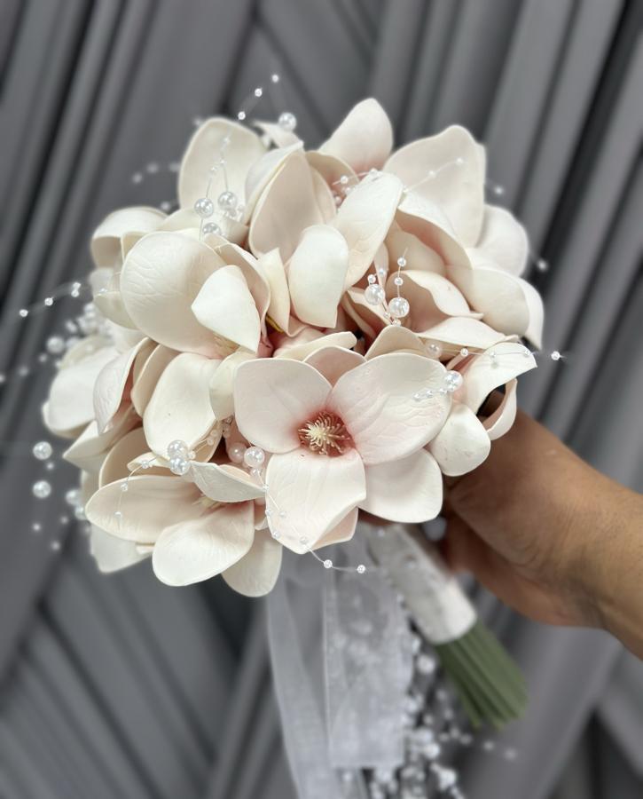 İNCİLİ PEMBE MANOLYA GELİN ÇİÇEĞİ