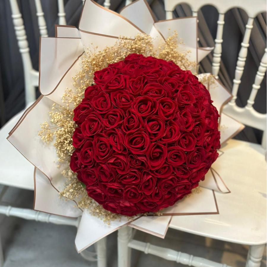 101 GÜLLÜ KIRMIZI İSTEME ÇİÇEĞİ