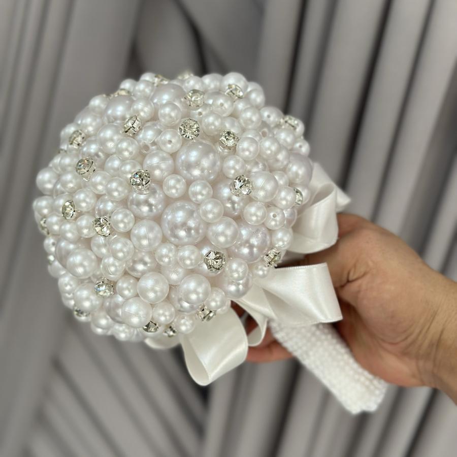 BEYAZ İNCİLİ TAŞLI GELİN ÇİÇEĞİ