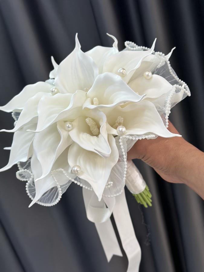 İNCİ TÜLLÜ İNCİLİ GALA GELİN ÇİÇEĞİ