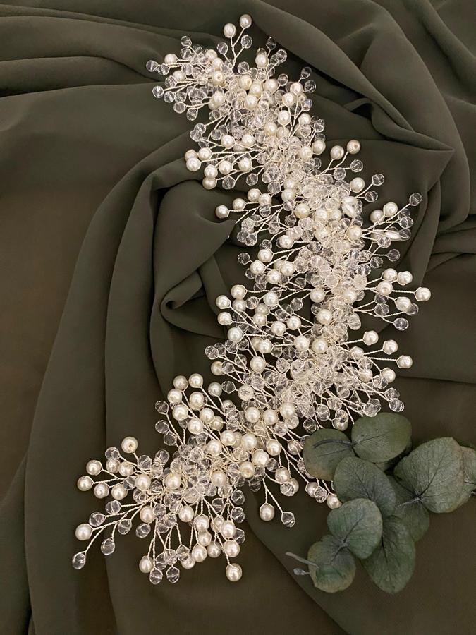 İNCİ ÇIKINTILI BANT TAÇ