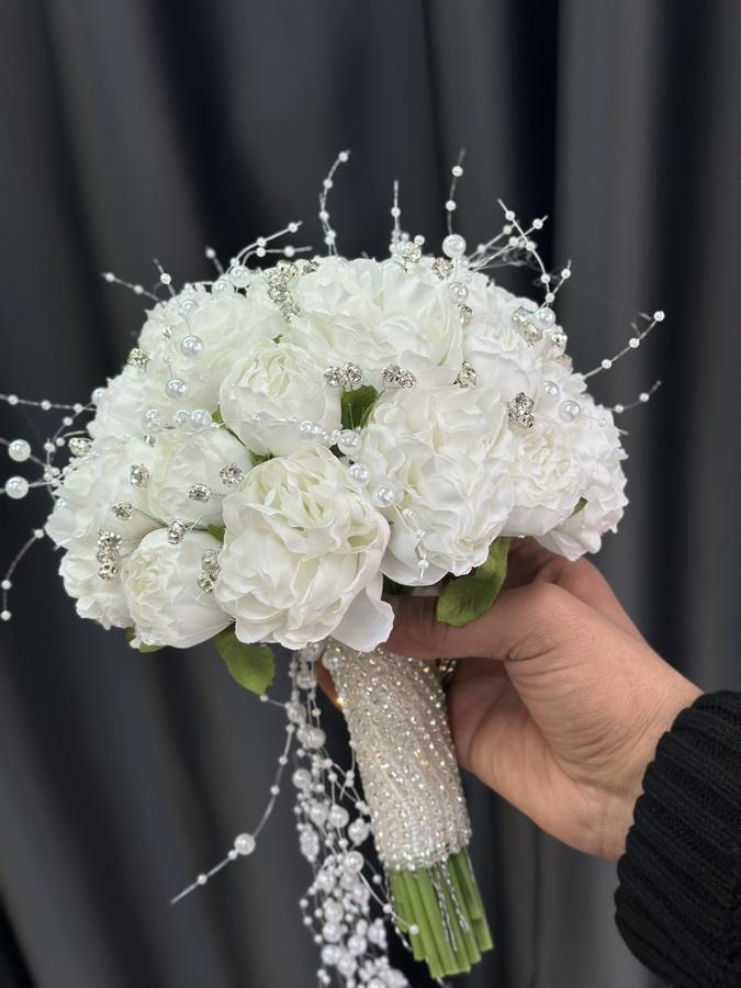 İncili & taşlı şakayık gelin çiçeği