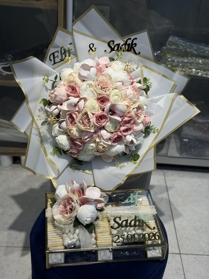 Soft çiçekli isteme çiçeği & isteme çikolatası