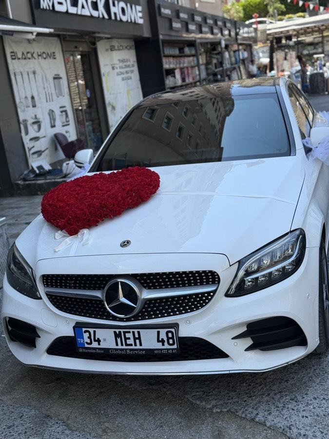Kırmızı gül araba süsü ( A007 )
